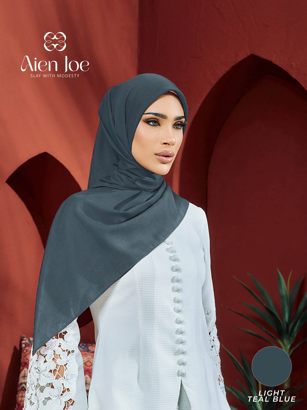 Bawal Premium Plain Cotton Voile Light Teal Blue