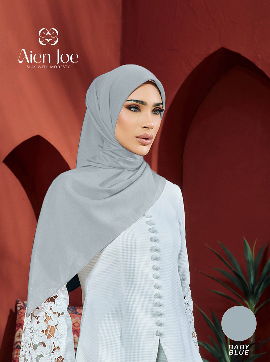 Bawal Premium Plain Cotton Voile Baby Blue