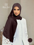Shawl Hoodie Premium Chiffon Dark Cocoa