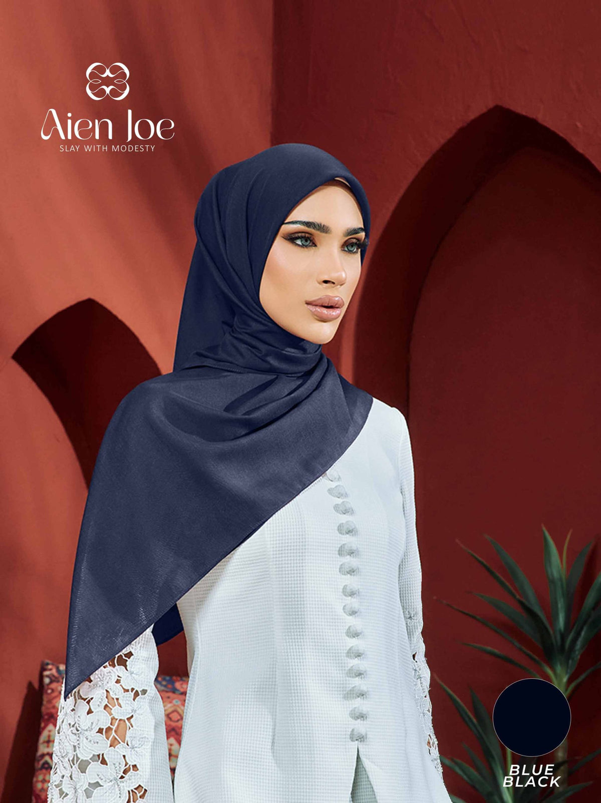 Bawal Premium Plain Cotton Voile Blue Black