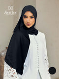 Shawl Hoodie Premium Chiffon Black