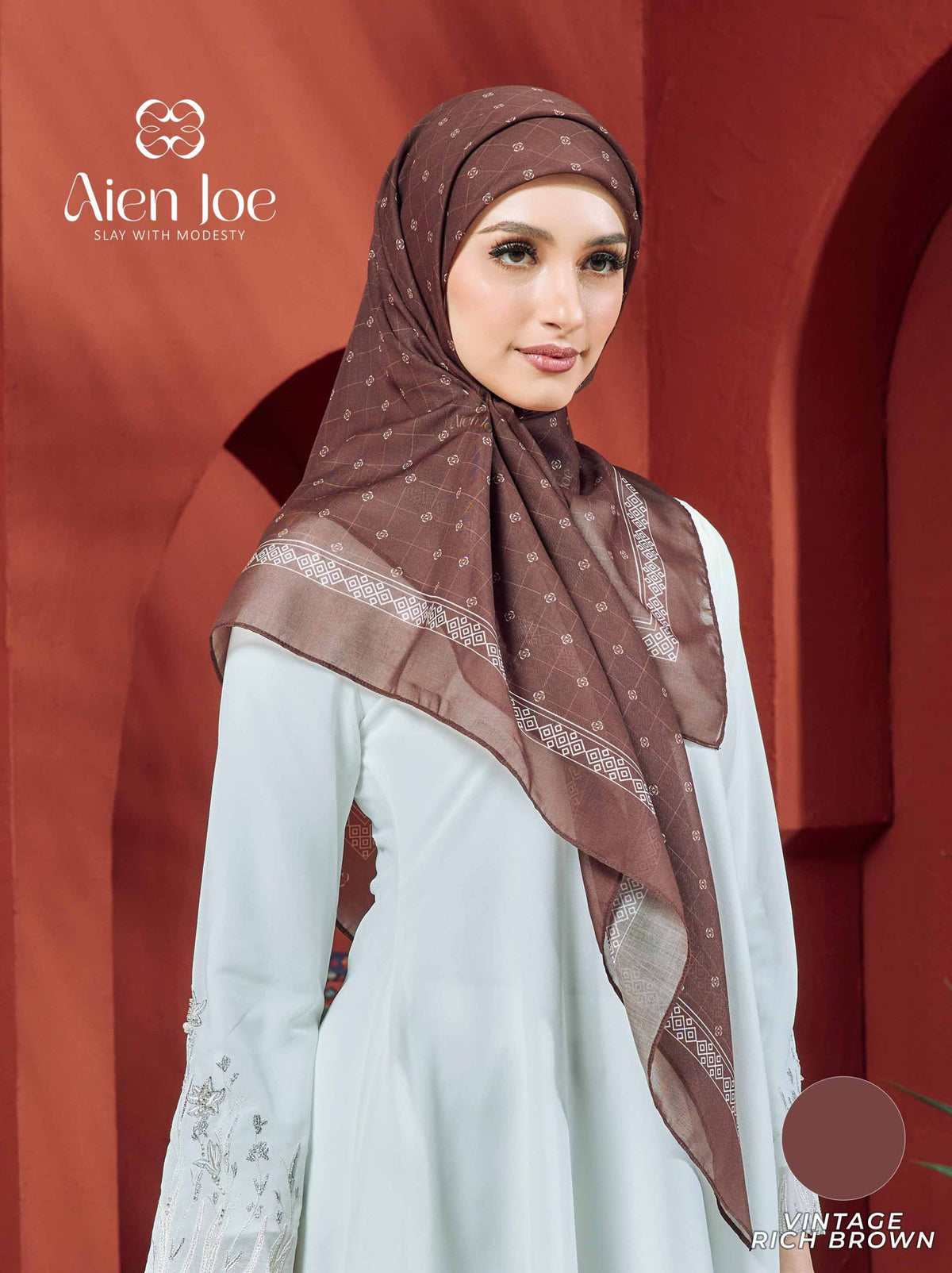 Bawal Printed Vintage Rich Brown