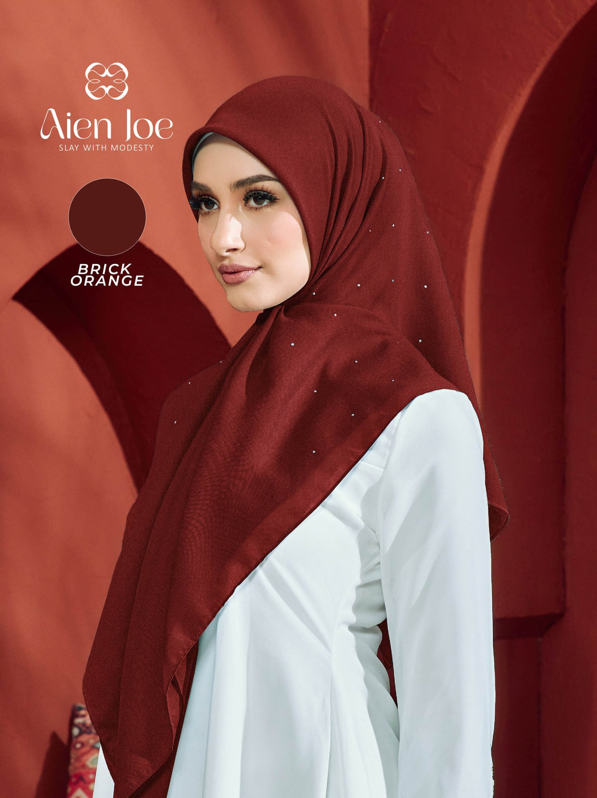 Bawal Diamond Cotton Voile Brick Orange