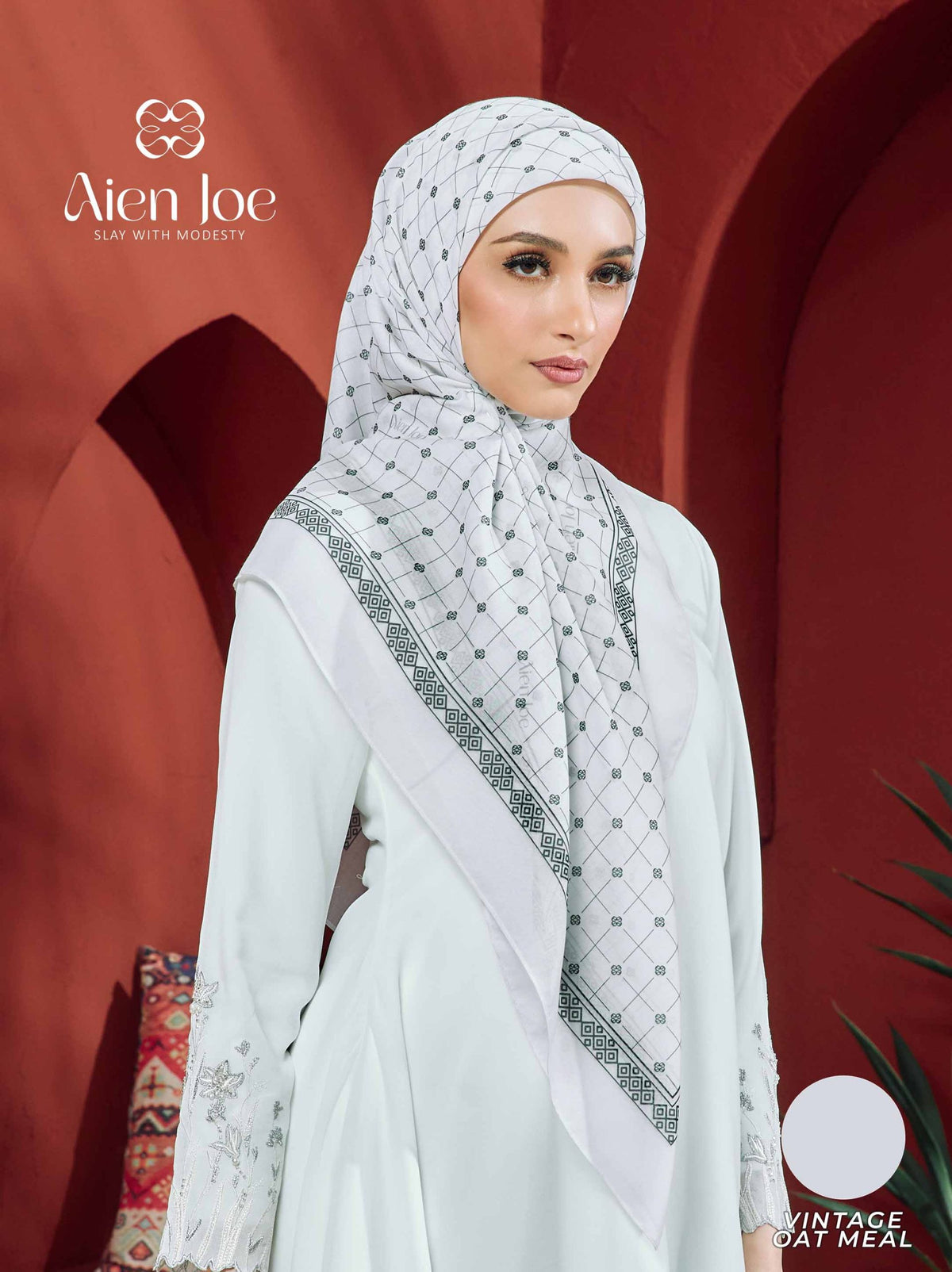 Bawal Printed Vintage Oat Meal