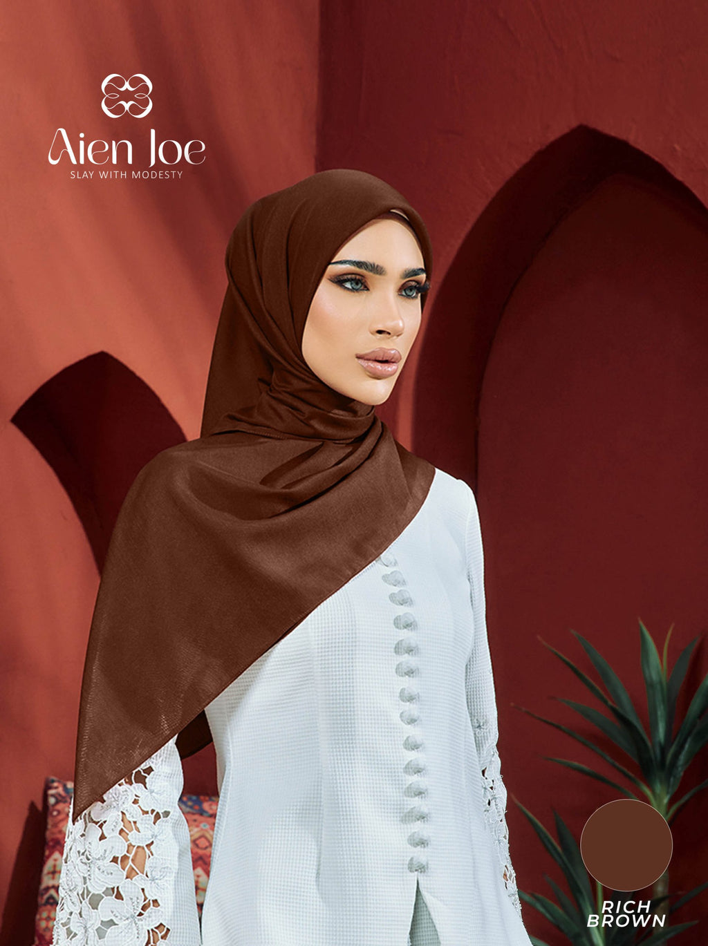 Bawal Premium Plain Cotton Voile Rich Brown