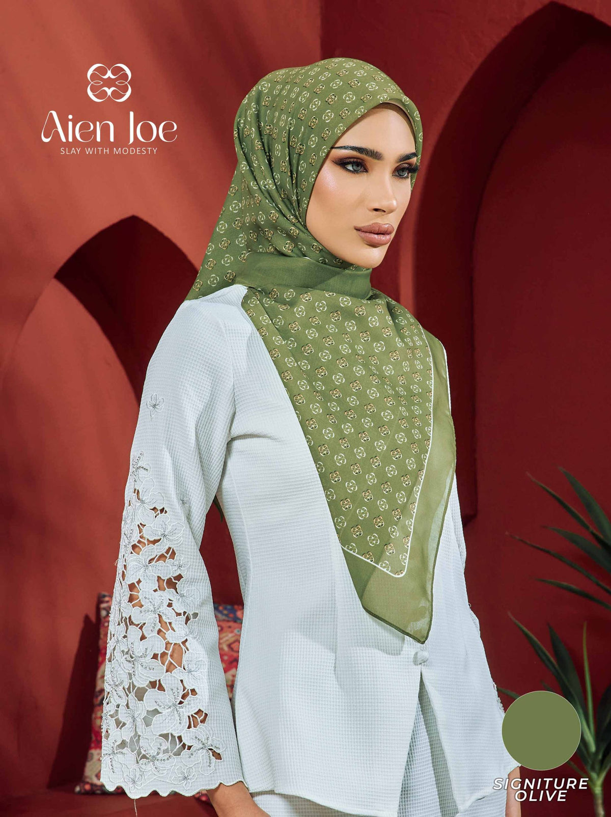Bawal Printed Signature Olive