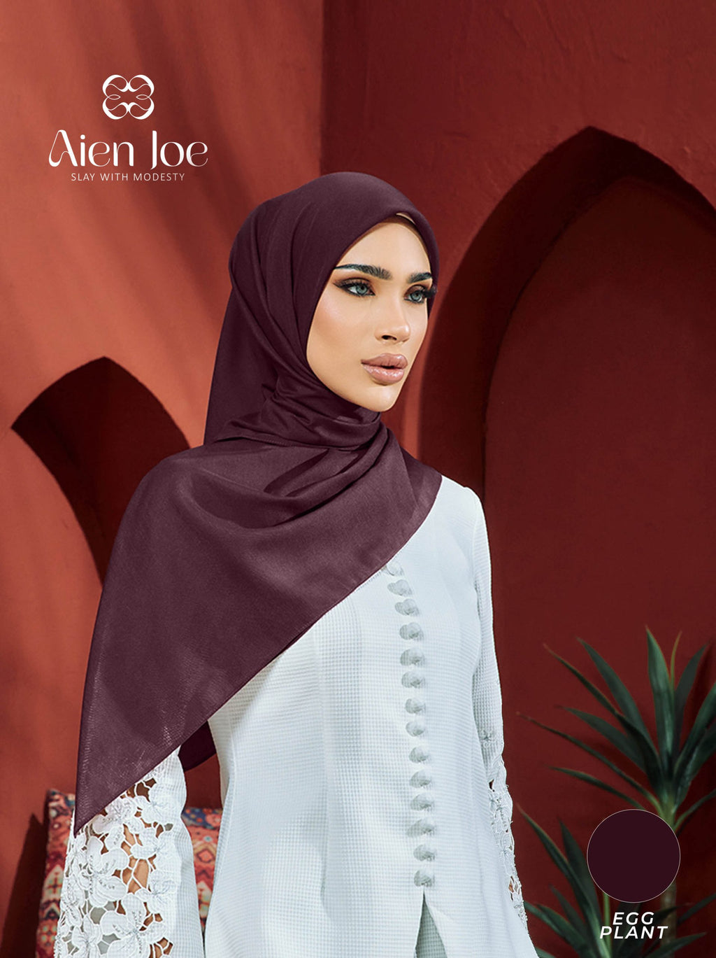 Bawal Premium Plain Cotton Voile Egg Plant