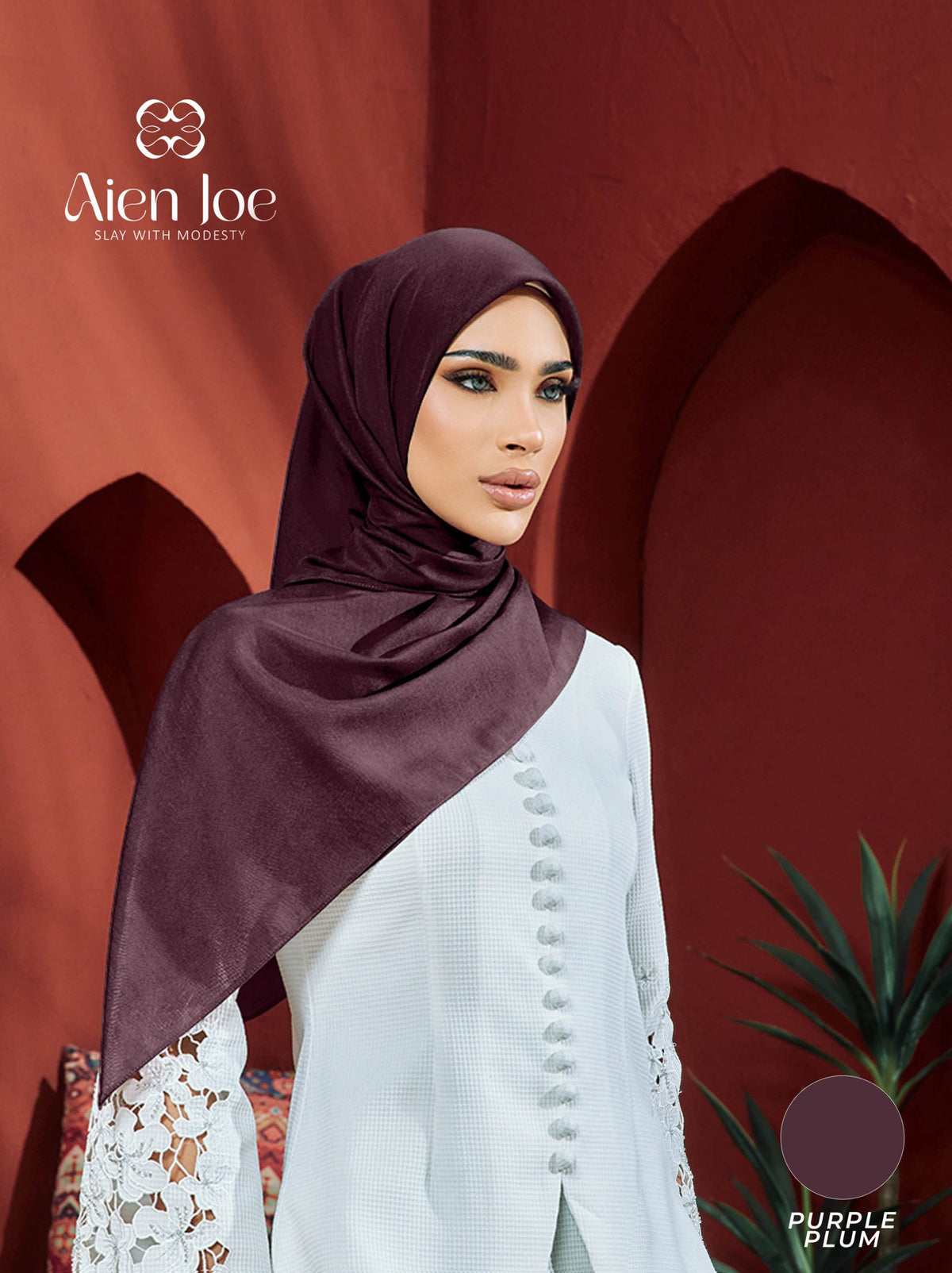 Bawal Premium Plain Cotton Voile Purple Plum
