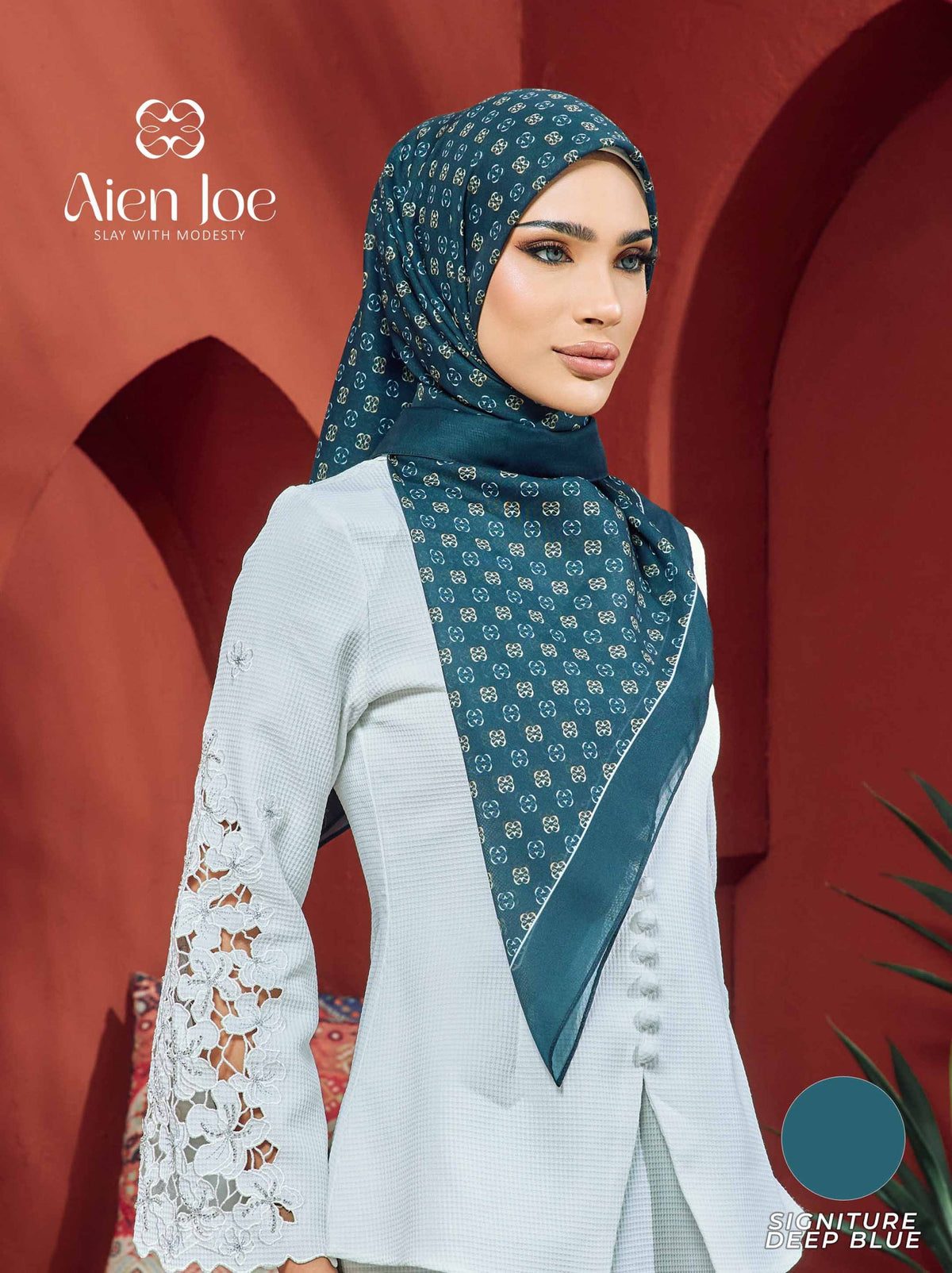 Bawal Printed Signature Deep Blue