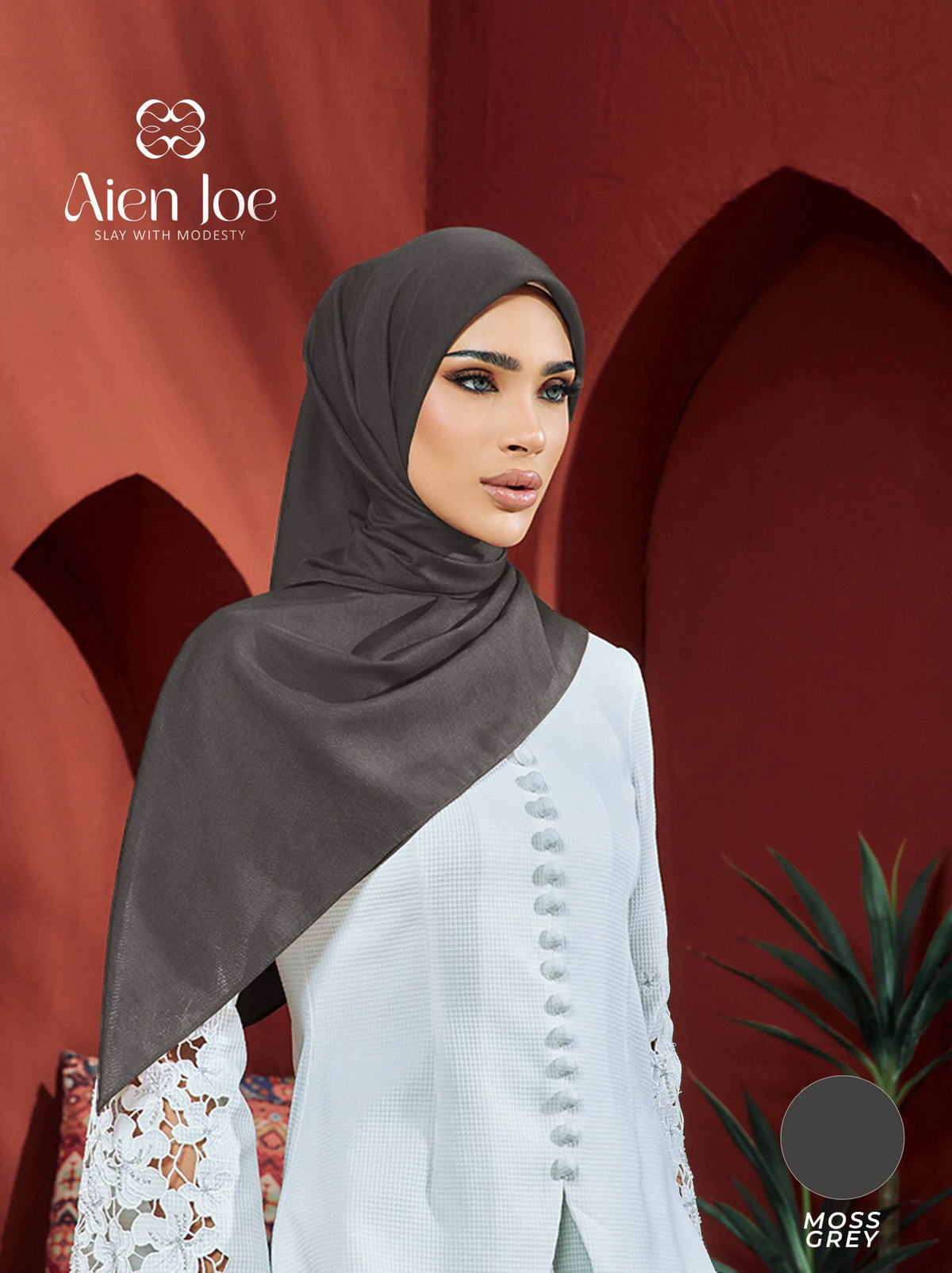 Bawal Premium Plain Cotton Voile Moss Grey