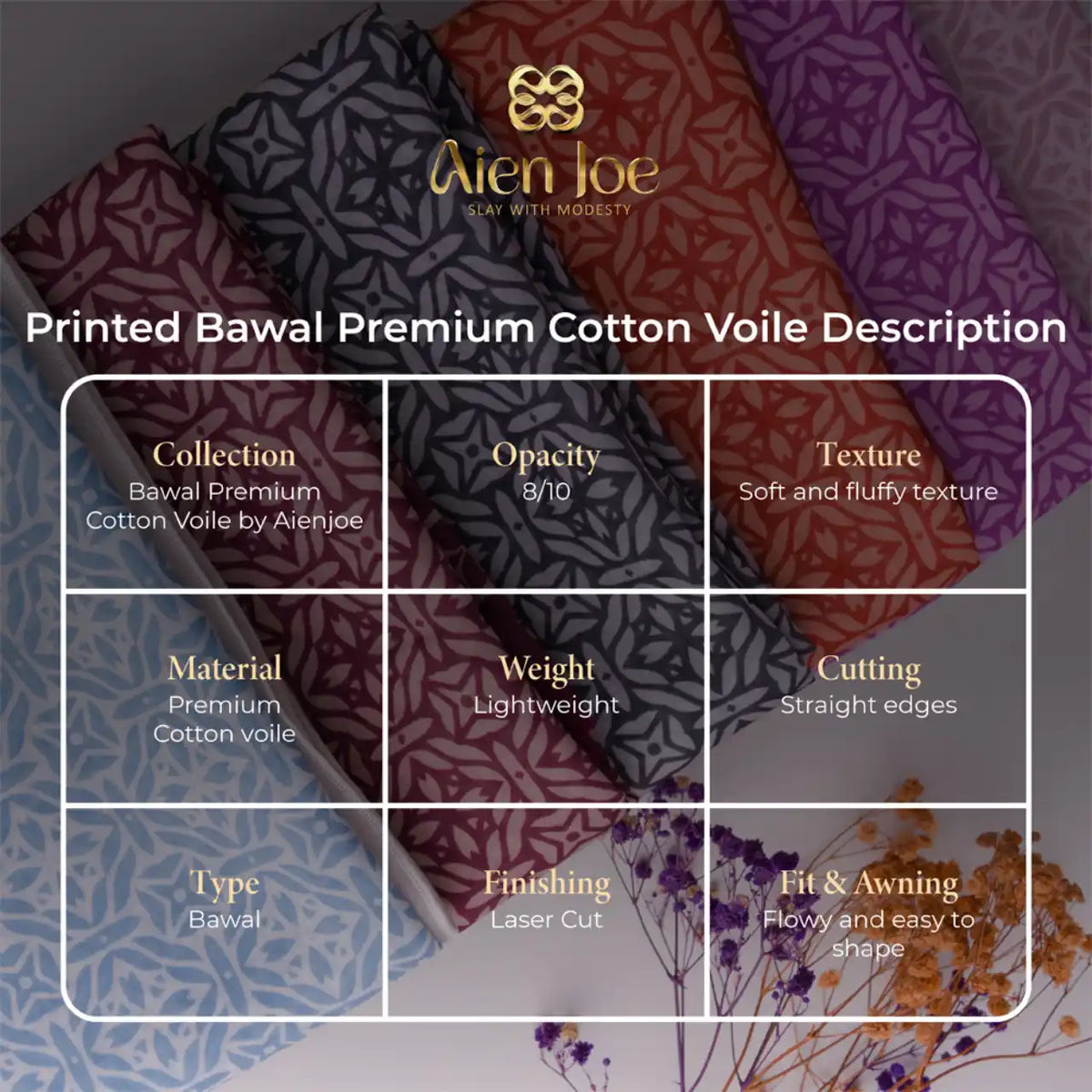 Mekar Bawal Printed Premium Cotton Voile