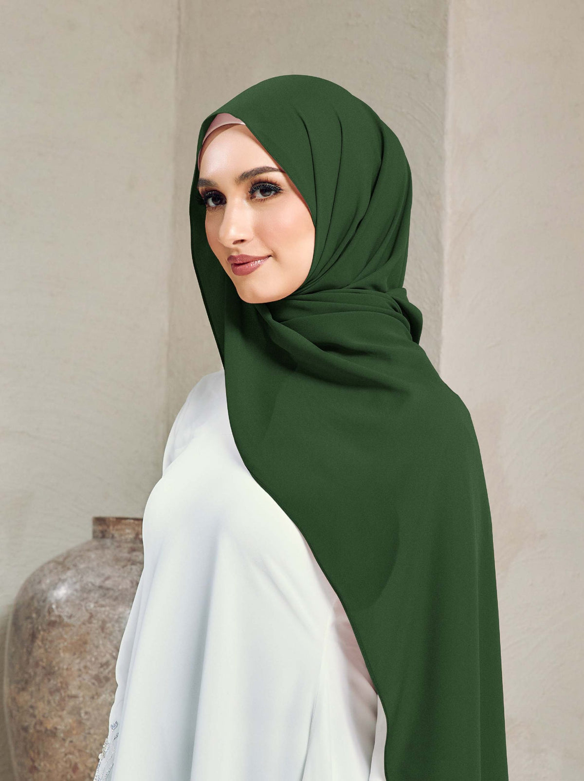 Shawl Emerald Diamond Chiffon Premium Curve