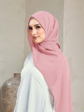 Shawl Peach Pink Diamond Chiffon Premium Curve
