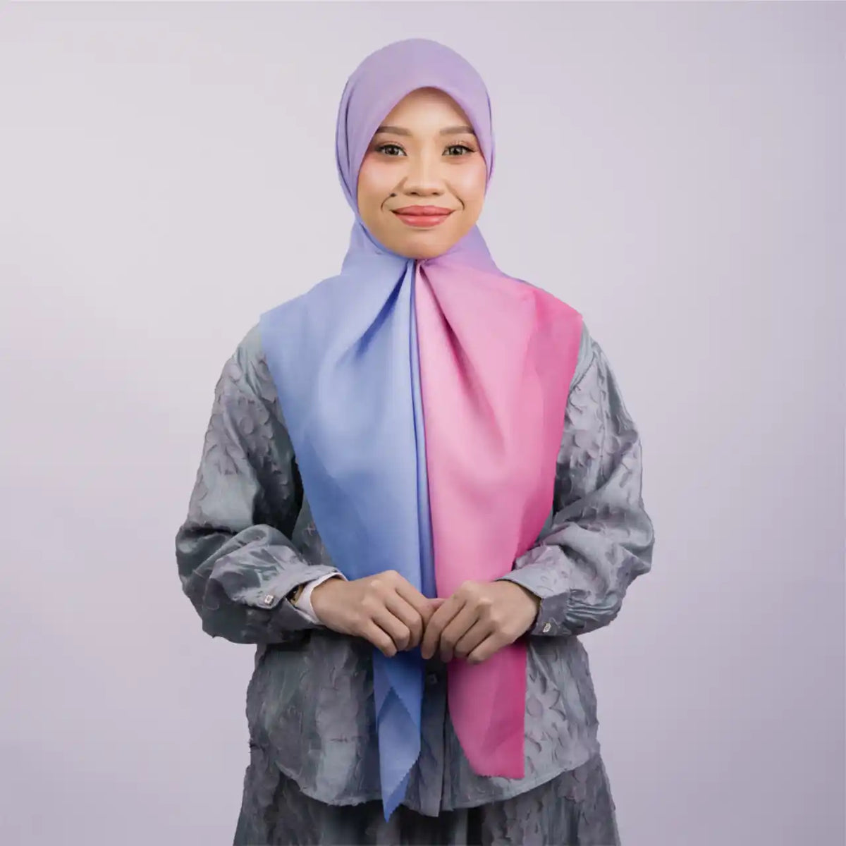 Ombre Pink Bawal Printed Premium Cotton Voile
