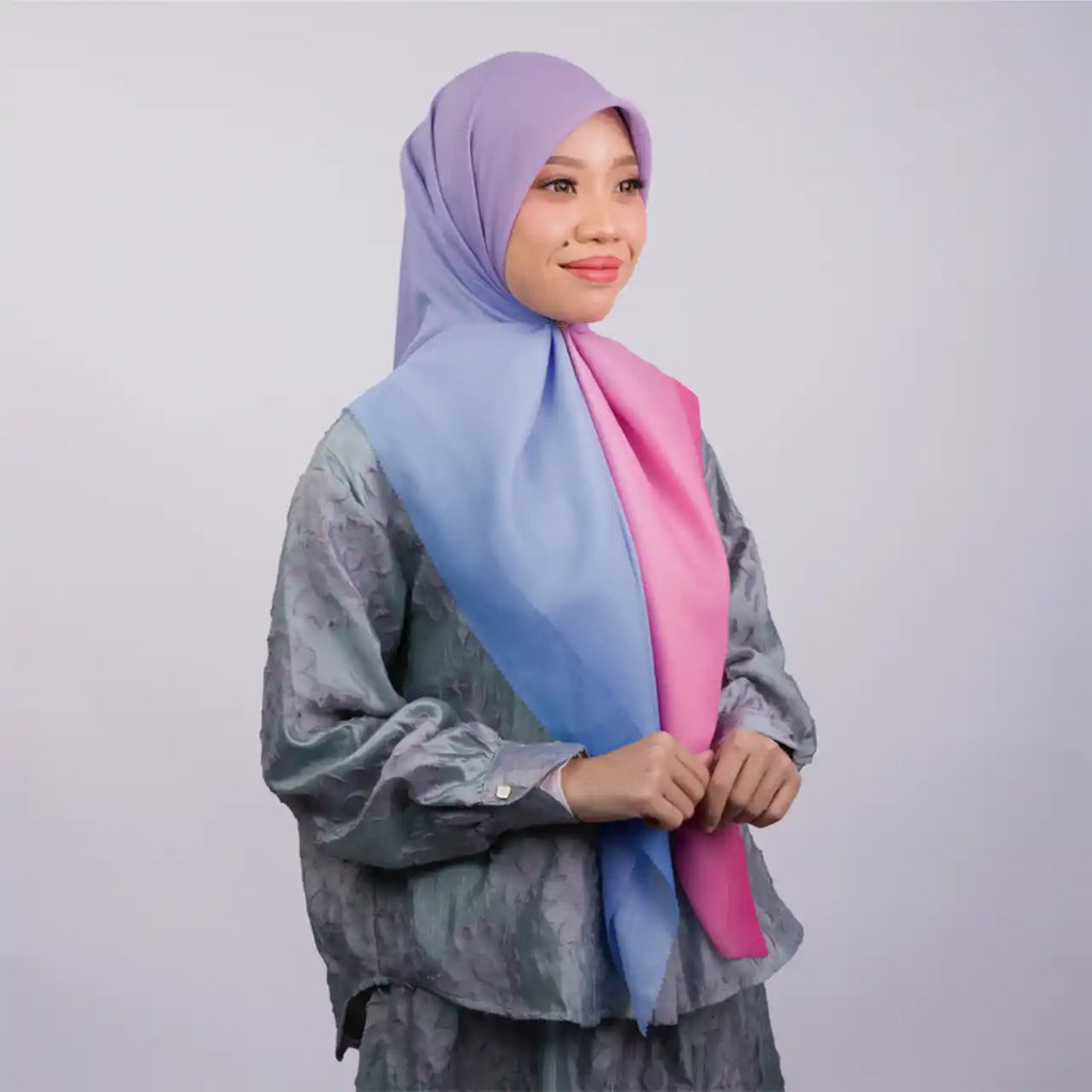 Ombre Pink Bawal Printed Premium Cotton Voile