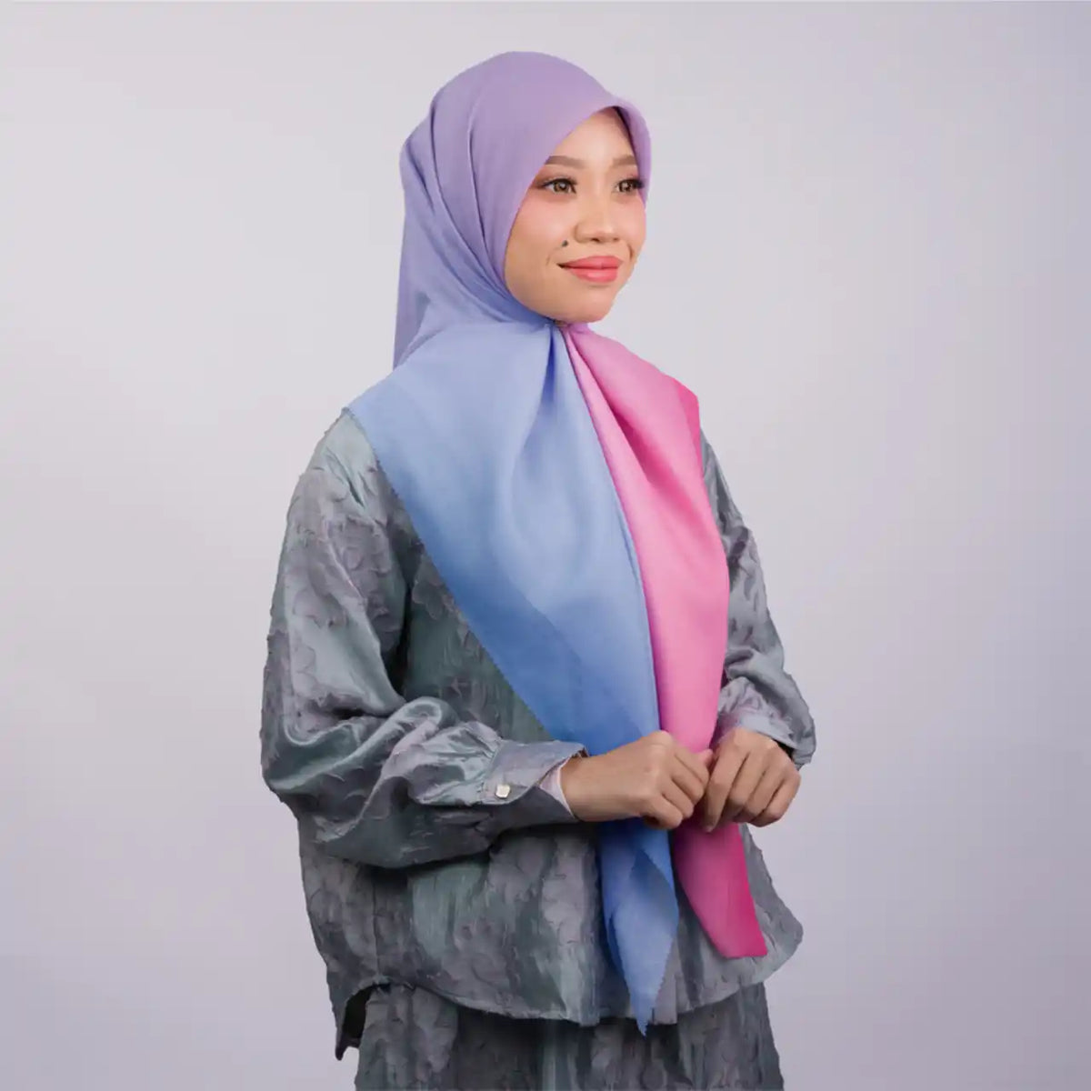 Ombre Pink Bawal Printed Premium Cotton Voile