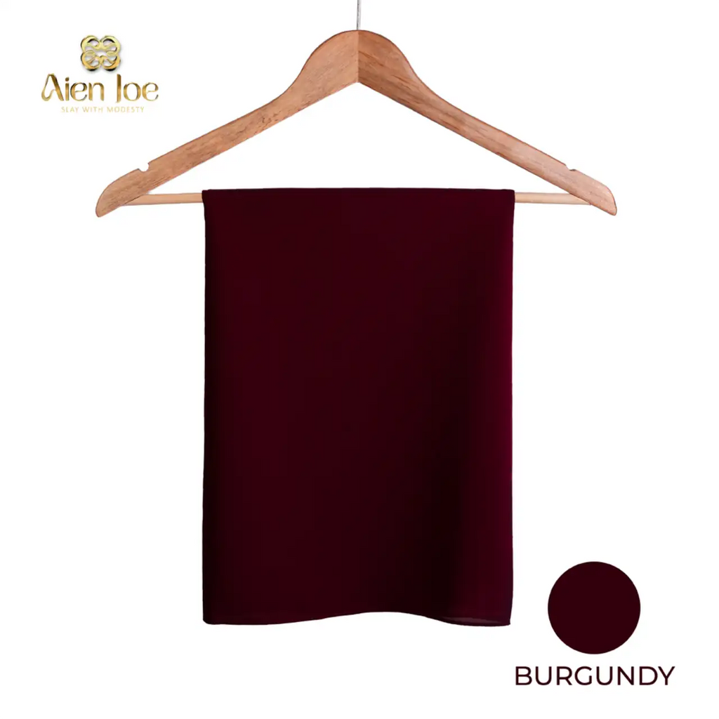 Shawl Burgundy Diamond Chiffon Premium Curve