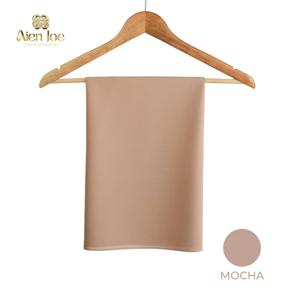 Shawl Mocha Diamond Chiffon Premium Curve