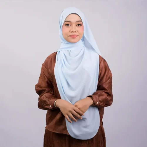 baby blue- shawl plain depan