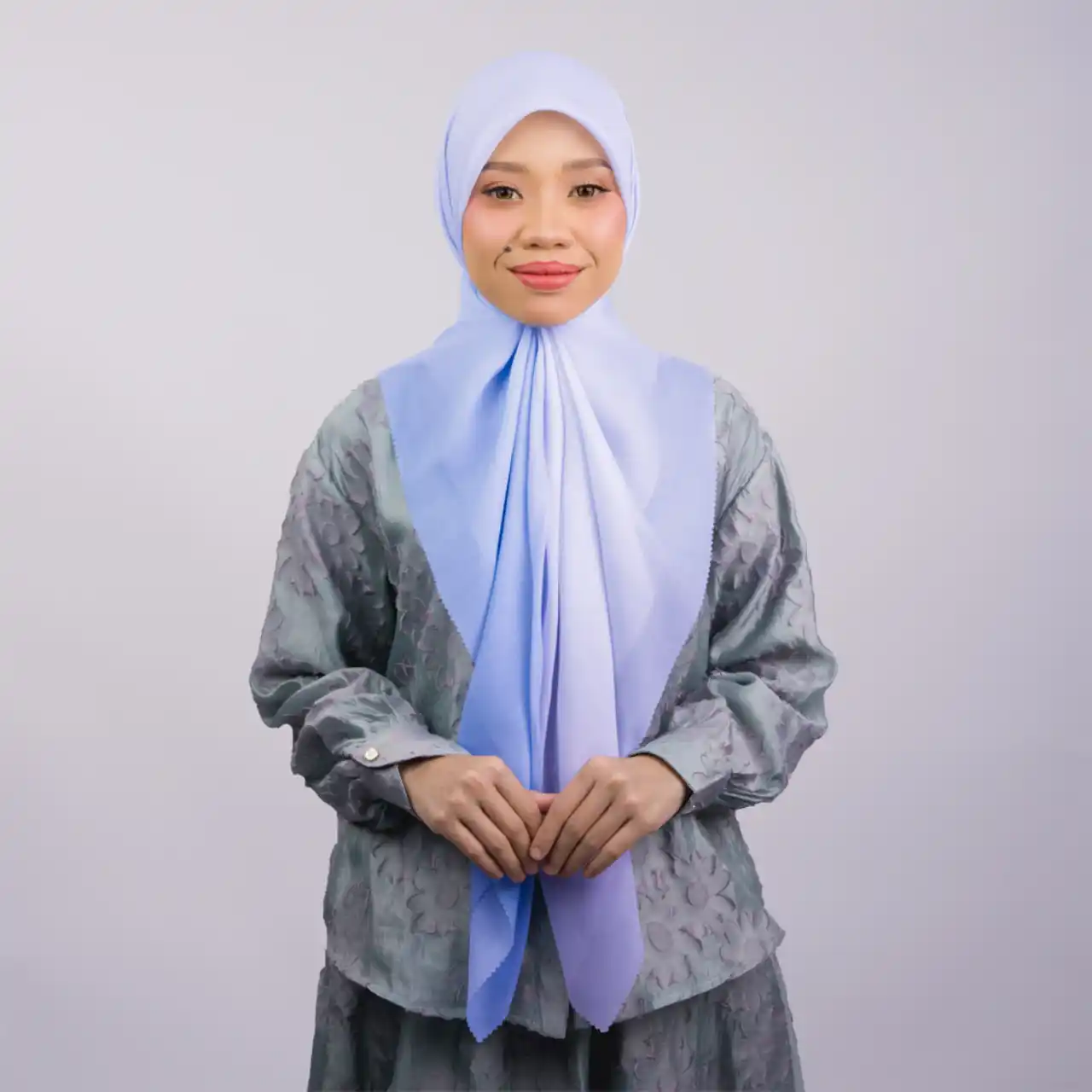 Ombre Blue Bawal Printed Premium Cotton Voile